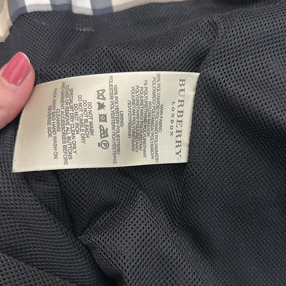 Burberry London navy blue rain lightweight trench coat US 10 - Picture 7 of 13
